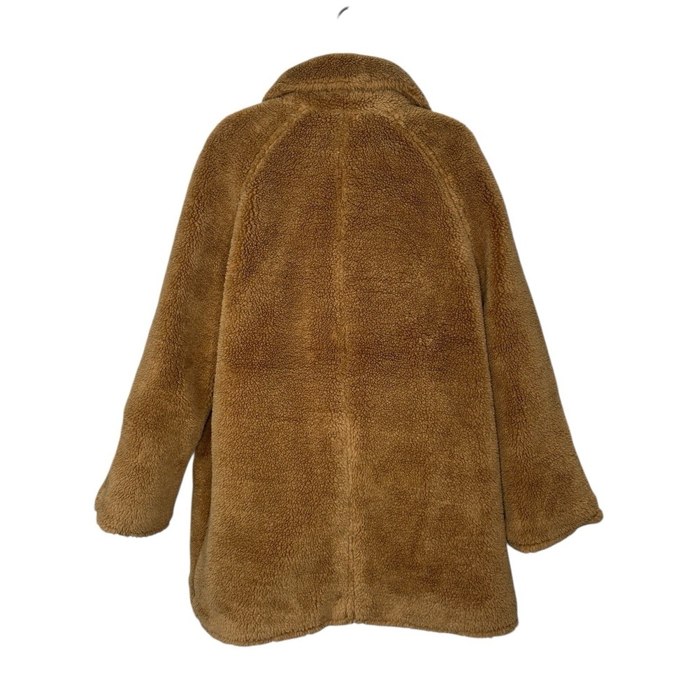 GAP Sherpa Teddy Coat Camel Brown Y2K Winter Glam Oversized Jacket SMALL Cozy - Picture 6 of 13